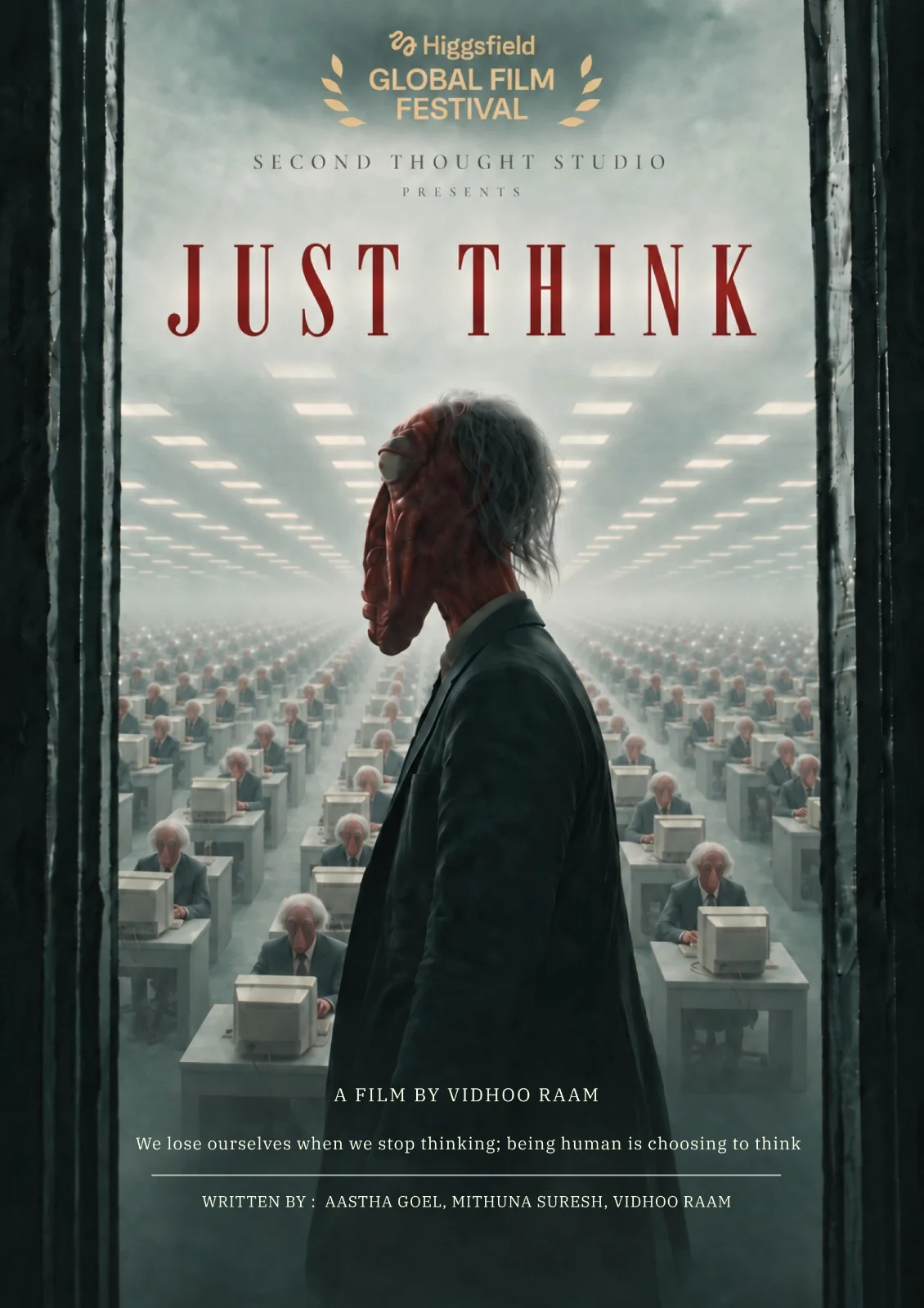 Poster for Just Think, an AI short film by Vidhoo Raam